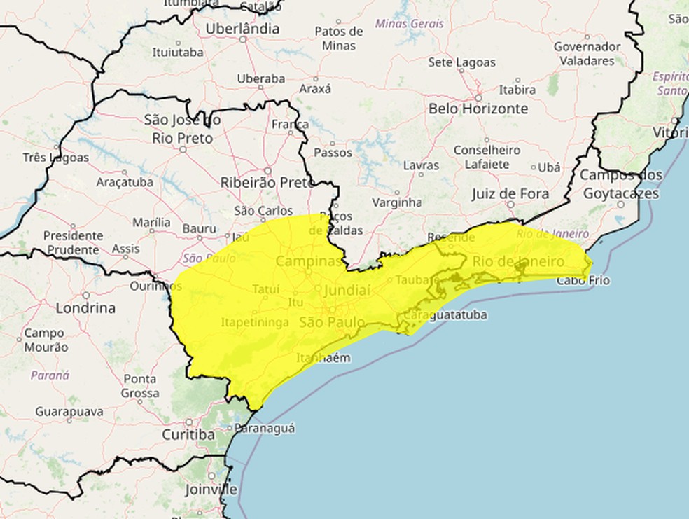 Previsão do Inmet para esta segunda-feira, 1º de julho de 2024. — Foto: Inmet