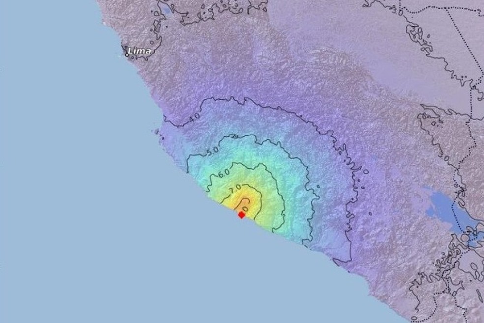 Terremoto de magnitude 7 atinge a costa do Peru e gera alerta de tsunami — Foto: Reprodução