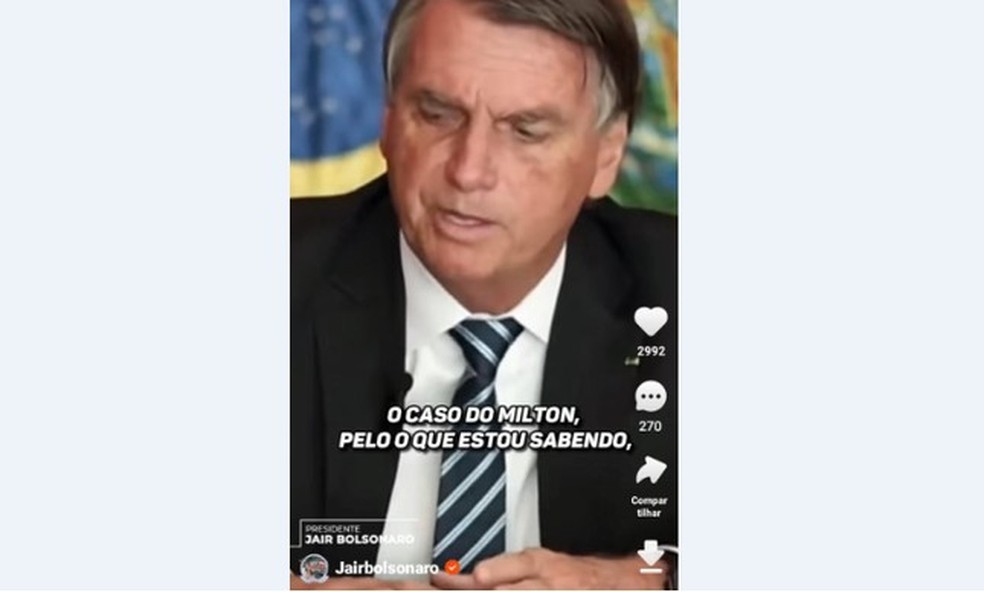 Vídeo postado por Bolsonaro no Kwai — Foto: Reprodução 