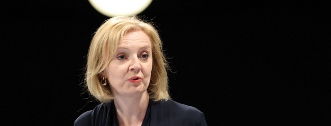 Liz Truss, candidata a se tornar a próxima primeira-ministra do Reino Unido e líder do Partido Conservador — Foto: Nigel Roddis / AFP