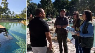Lago artificil interditado levou a discussão de pai de Naymar com agentes de fiscalização — Foto: Reprodução/Instagram e vídeo