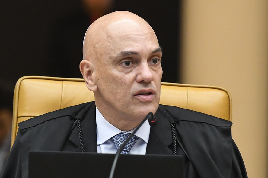 O ministro Alexandre de Moraes, durante sessão do STF