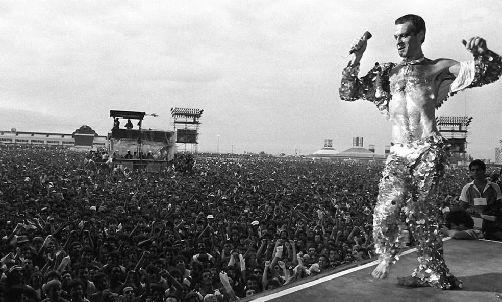 Show de Ney Matogrosso abriu o primeiro Rock in Rio da História — Foto: Arquivo O Globo