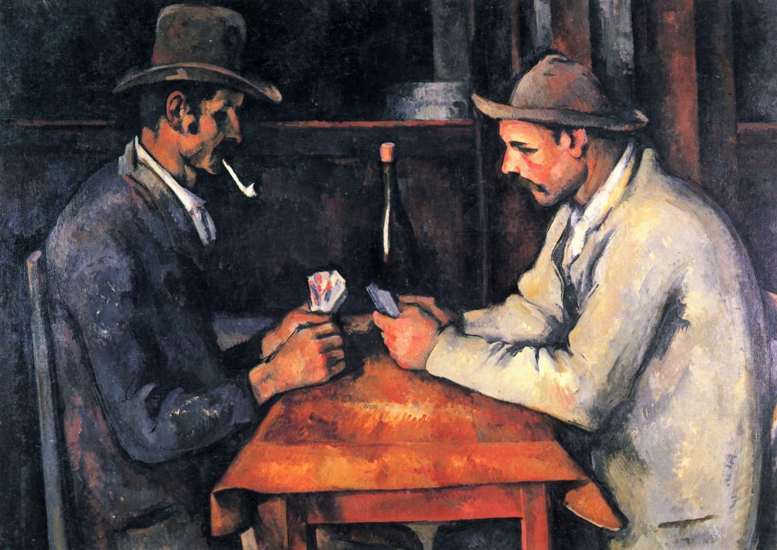 3º - 'Os jogadores de cartas', de Paul Cézanne - A família real do Catar comprou a tela de Paul Cézanne (1839-1906), em 2011, por US$ 250 milhões. O quadro faz parte de uma série de quatro pinturas, que se encontram nas coleções do Museu Metropolitano de Arte de Nova York, o Museu de Orsay de Paris, o Courtauld de Londres e a Barnes Foundation da Pensilvânia — Foto: Reprodução