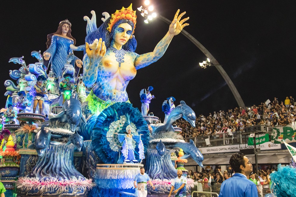 Desfile da escola de samba Mancha Verde no Carnaval de São Paulo 2022, realizado no Sambódromo do Anhembi  — Foto: Yuri Murakami / Fotoarena / Agência O Globo