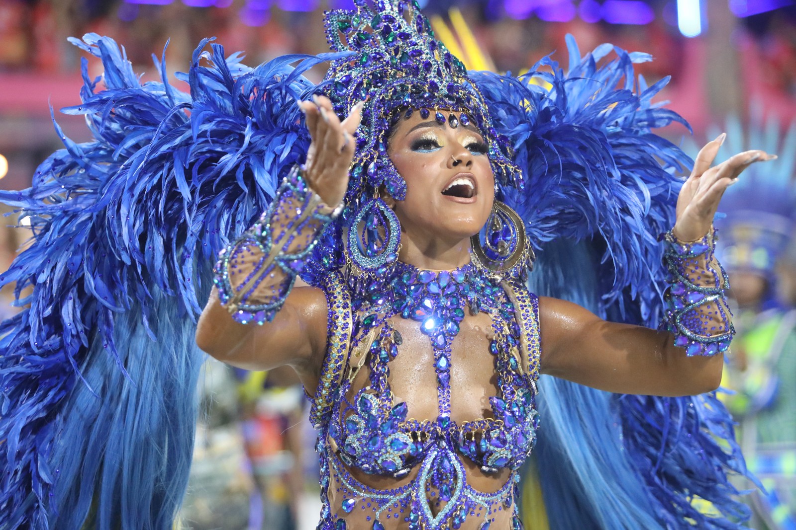 Mayara Lima, rainha de bateria da Tuiuti — Foto: Brenno Carvalho