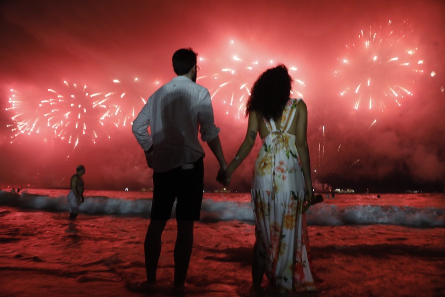 Reveillon de Copacabana, em 2023 — queima de fogos