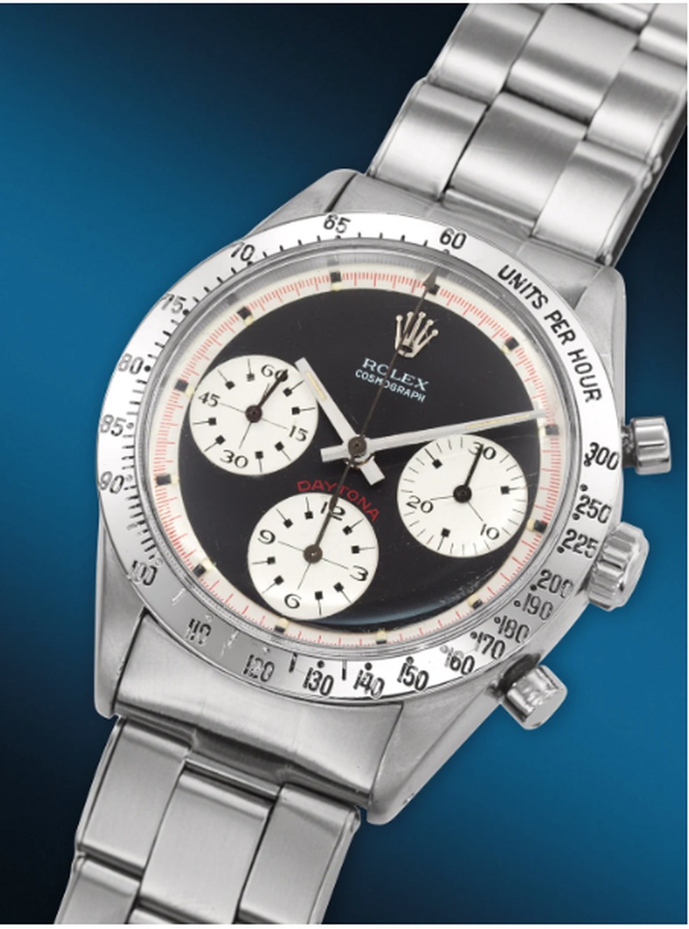 O relógio Rolex Daytona teria sido usado pelo falecido astronauta da NASA Walter Cunningham no espaço — Foto: Divulgação Christie's