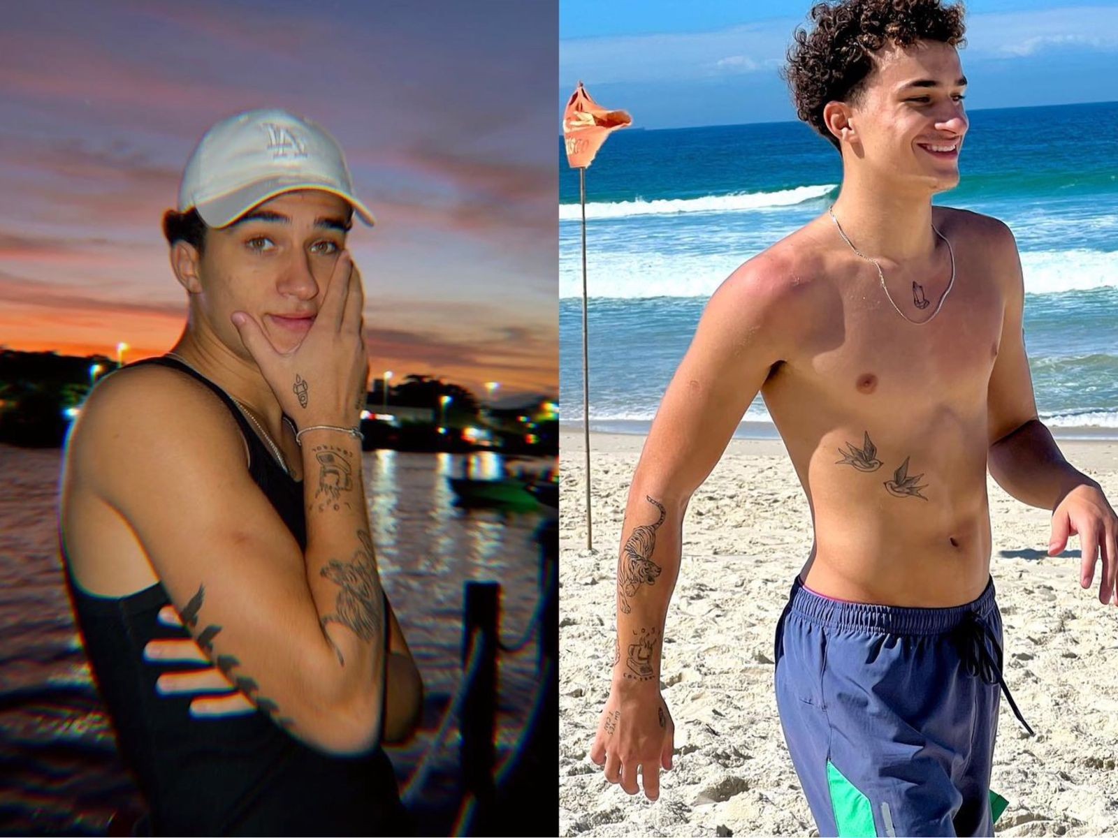 Recentemente, Guilherme Seta, de 20 anos, fez novelas como "Gênesis" e "Reis", da Record, e também tem algumas tatuagens — Foto: Reprodução/Instagram