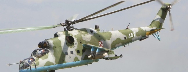 Helicóptero de ataque Mi-24 Hind, versão russa do Mi-35 venezuelano — Foto: Cezary Piwowarski