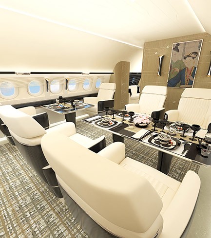 Configuração possível de um ACJ319 — Foto: Divulgação/Bizjet Advisor