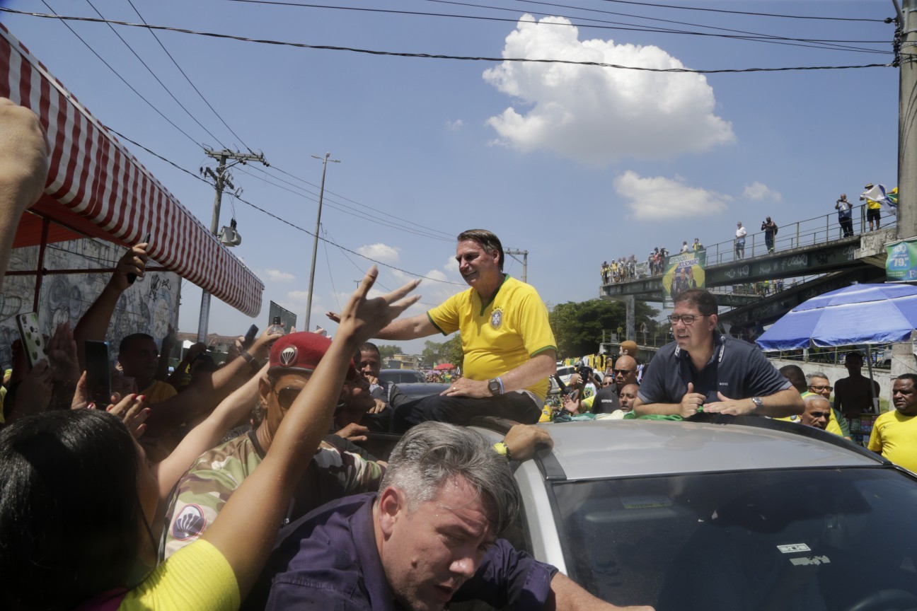 Jair Bolsonaro e Alexandre Ramagem em lançamento de pré-candidatura à prefeitura do Rio - Foto Domingos Peixoto