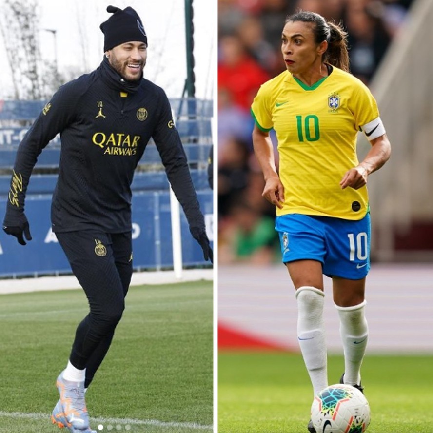 Neymar e Marta são estrelas das seleções de futebol do Brasil