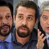 Ricardo Nunes (MDB), Guilherme Boulos (PSOL) e José Luiz Datena (PSDB): pré-candidatos à prefeitura de São Paulo aparecem em empate técnico na pesquisa Quaest. - Ag. Brasil, O Globo e Reprodução