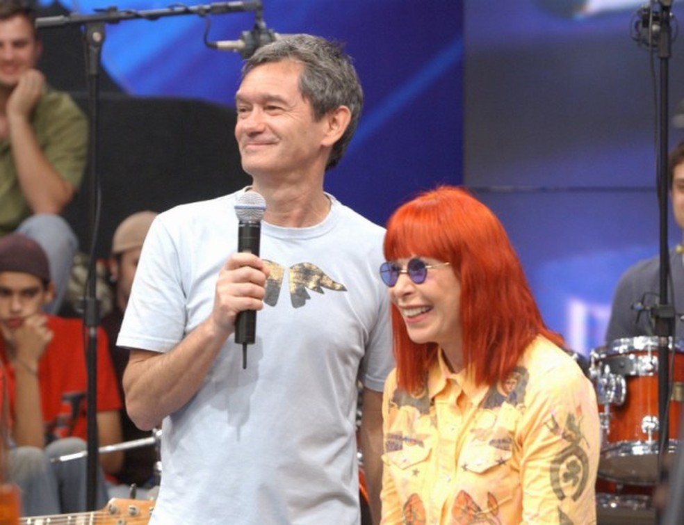 Serginho Groisman e Rita Lee em 2006 — Foto: Zé Paulo Cardeal / TV Globo