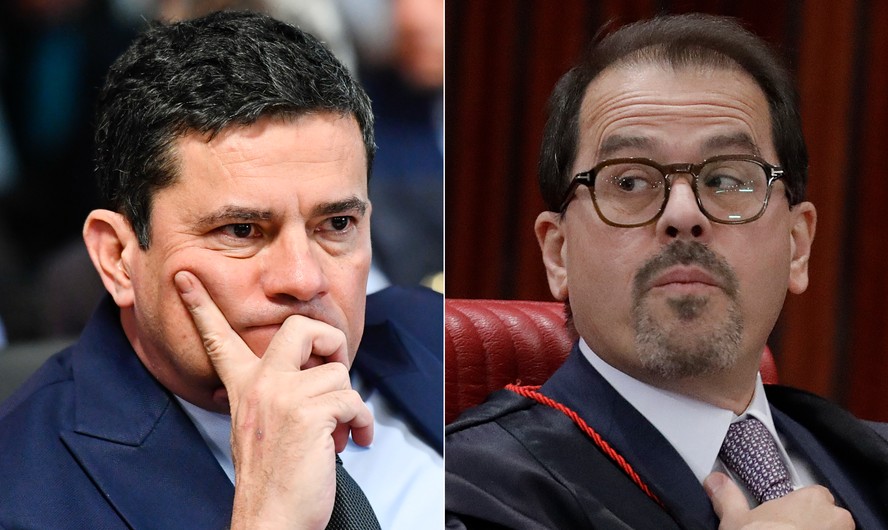 O senador Sergio Moro (União-PR) e o ministro do Tribunal Superior Eleitoral Floriano de Azevedo Marques