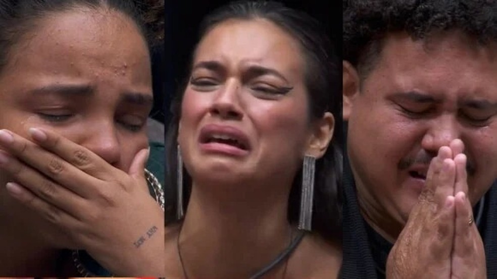 Participantes do 'BBB' 24 choraram durante o Sincerão — Foto: Reprodução/TV Globo