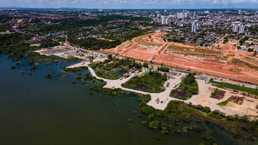 Entorno da Mina 18 da Braskem em Maceió, no dia 4 de dezembro, antes do rompimento anunciado pela prefeitura neste domingo, 10 de dezembro