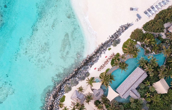 Ilha de Necker é palco para esportes aquáticos no Caribe — Foto: Reprodução/Site Virgin Limited Edition