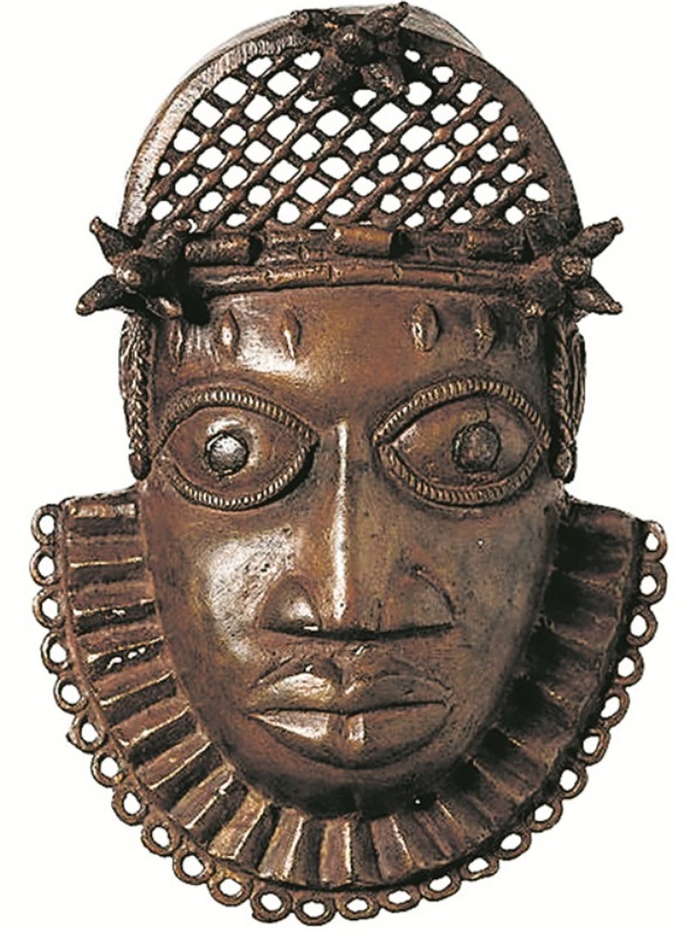 Máscara da coleção de bronzes africanos do Horniman Museum, em Londres. Peças têm significado religioso — Foto: The Horniman Museum