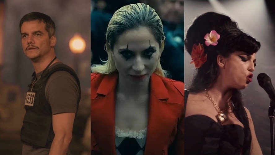 Três das estreias mais aguardadas de 2024: 'Guerra Civil', com Wagner Moura, 'Coringa: delírio à dois', com Lady Gaga, e 'Back to black', com Marisa Abela dando vida à Amy Winehouse
