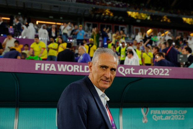 Brazil's coach #00 Tite attends the Qatar 2022 World Cup round of 16 football match between Brazil and South Korea at Stadium 974 in Doha on December 5, 2022. (Photo by Odd ANDERSEN / AFP)