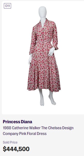 Vestido de Lady Di vendido em leilão — Foto: Reprodução