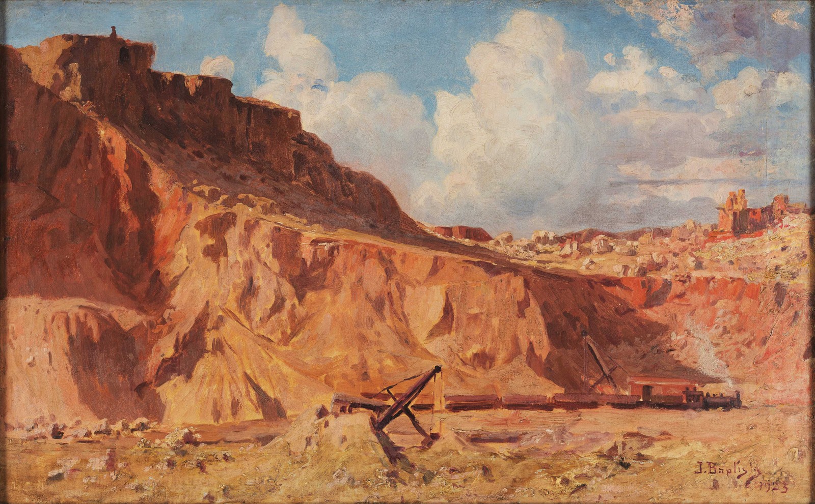 “Reminiscência do Morro do Castelo” (óleo sobre tela – pintura documental), de João Baptista da Costa, em 1923. — Foto: Google Arts & Culture/Acervo do MHN