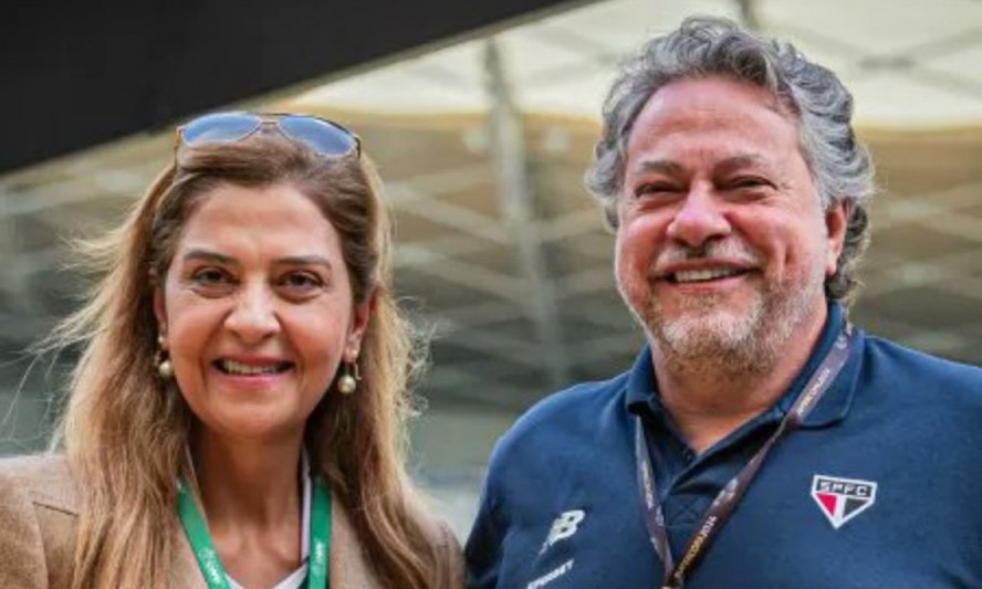 Leila Pereira e Júlio Casares são presidentes de Palmeiras e São Paulo