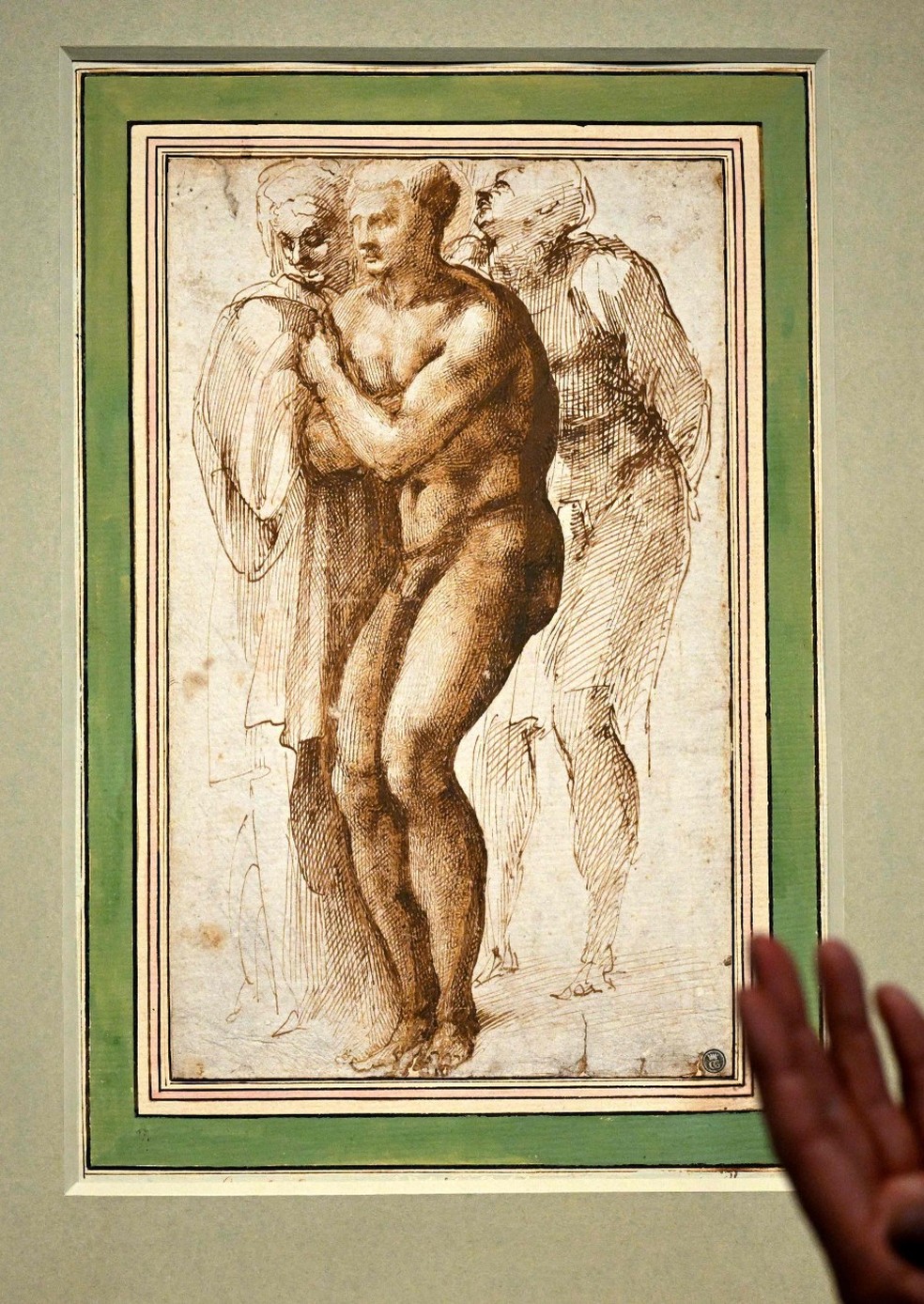 Primeiro nu desenhado por Michelangelo AFP — Foto:         