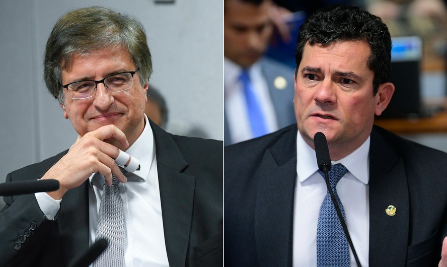 O procurador-geral da República, Paulo Gonet (à esq.), e o senador Sergio Moro (União Brasil-PR)