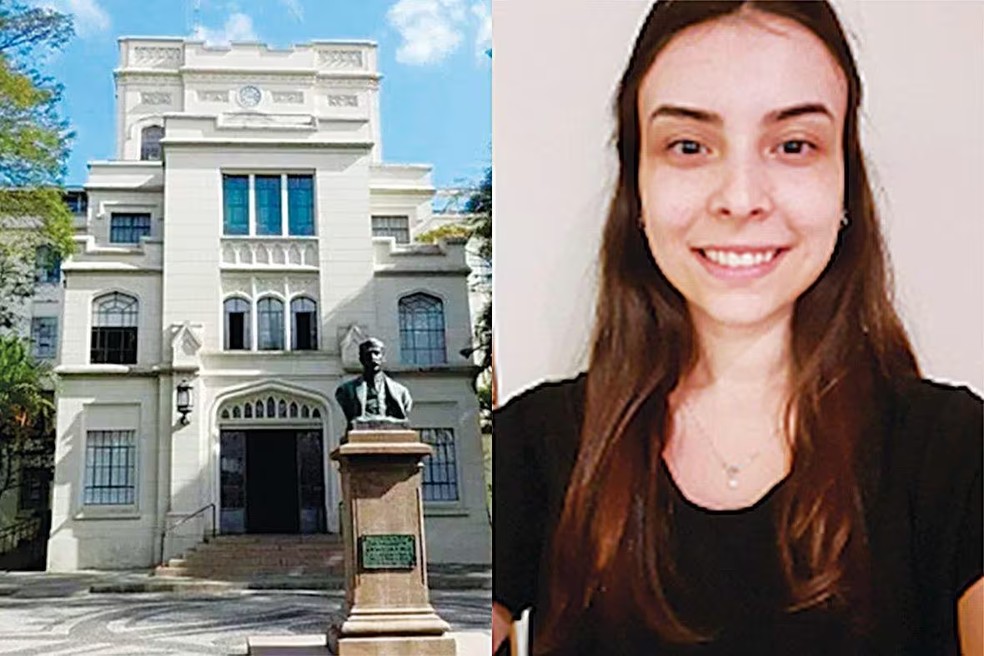 Alicia Muller, de 25 anos, é suspeita de aplicar golpes em sua turma de medicina e em uma lotérica de SP — Foto: Reprodução