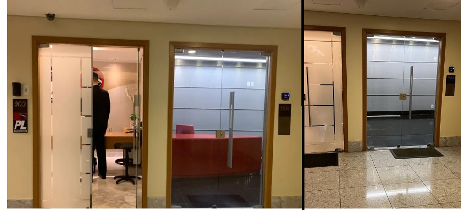 Antes e depois com a retirada do balcão vermelho — Foto: Naira Trindade