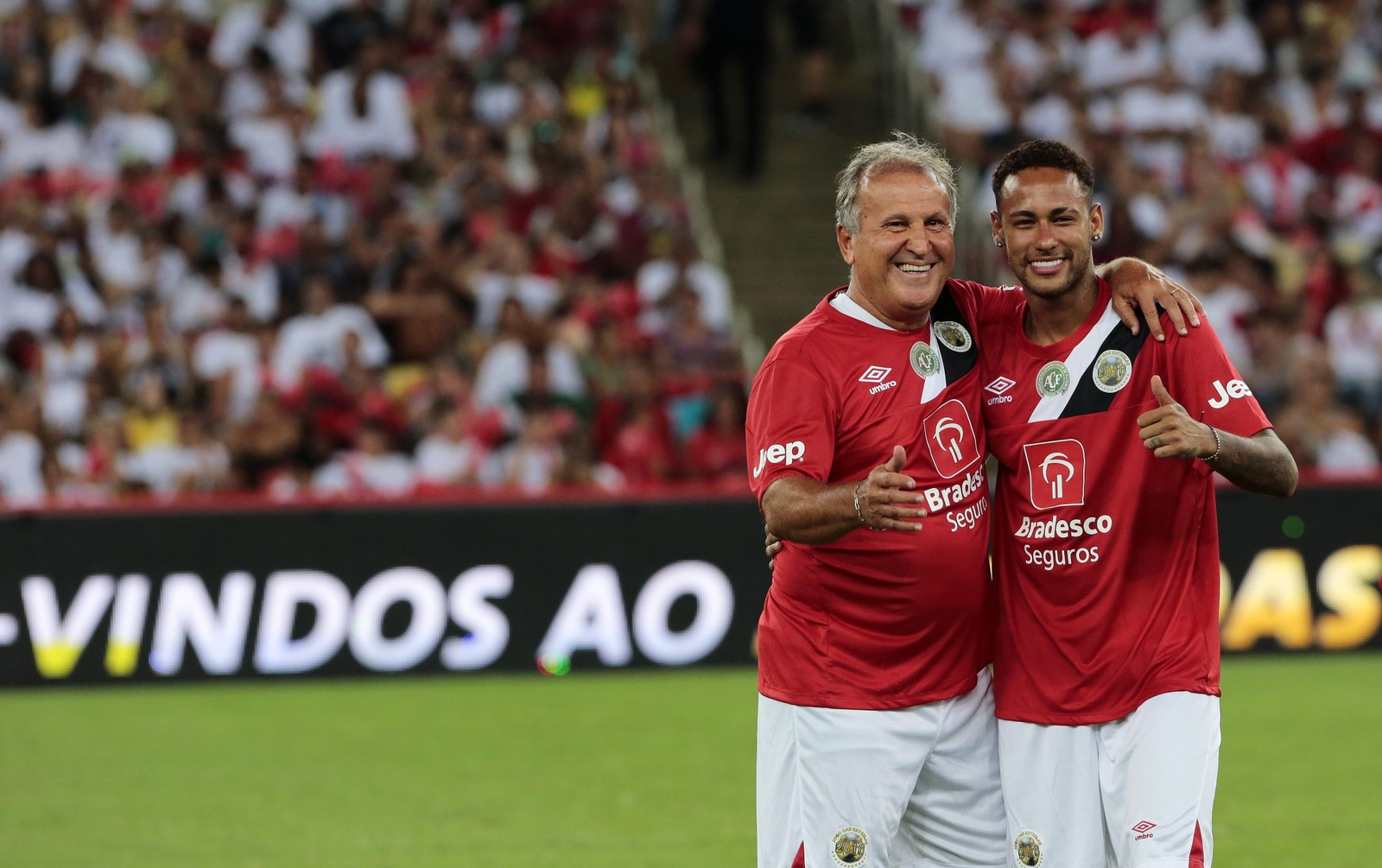 Zico e Neymar no Jogo das Estrelas — Foto: Agência O Globo