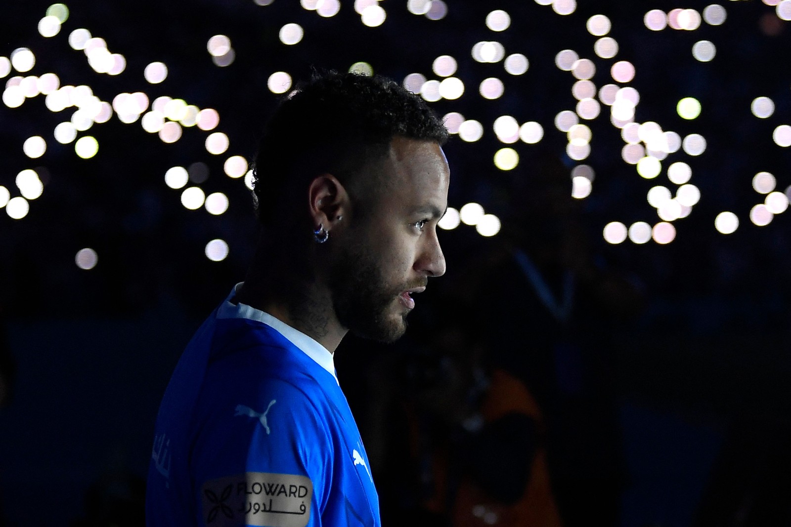 Apresentação de Neymar no Al-Hilal em Riad, Arábia Saudita — Foto: Fayez Nureldine/AFP