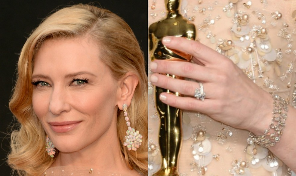 Cate Blanchett na cerimônia do Oscar em 2014 — Foto: Reprodução