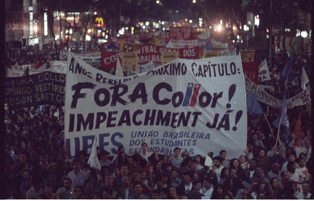 Manifestação pelo impeachment de Collor em agosto de 1992