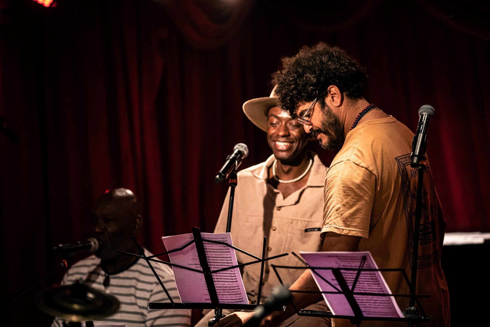 Ensaios dos números musicais do Prêmio da Música Brasileira, no Manouche. Criolo, Lazzo, Yan Cloud e Jota.Pê. — Foto: Hermes de Paula / Agência O Globo