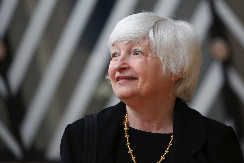 Janet Yellen, secretária do Tesouro dos EUA, participará de evento de associação de bancos hoje — Foto: Bloomberg