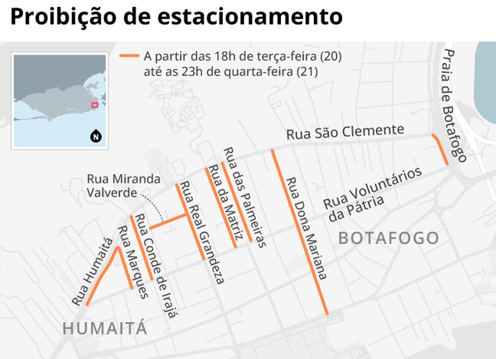 Esquema de trânsito para o encontro do G20 no Rio tem proibição de estacionamento — Foto: Editoria de Arte