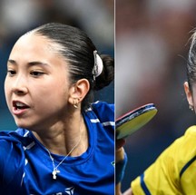 As irmãs brasileiras Giulia e Bruna Takahashi, — Foto: Divulgação/AFP