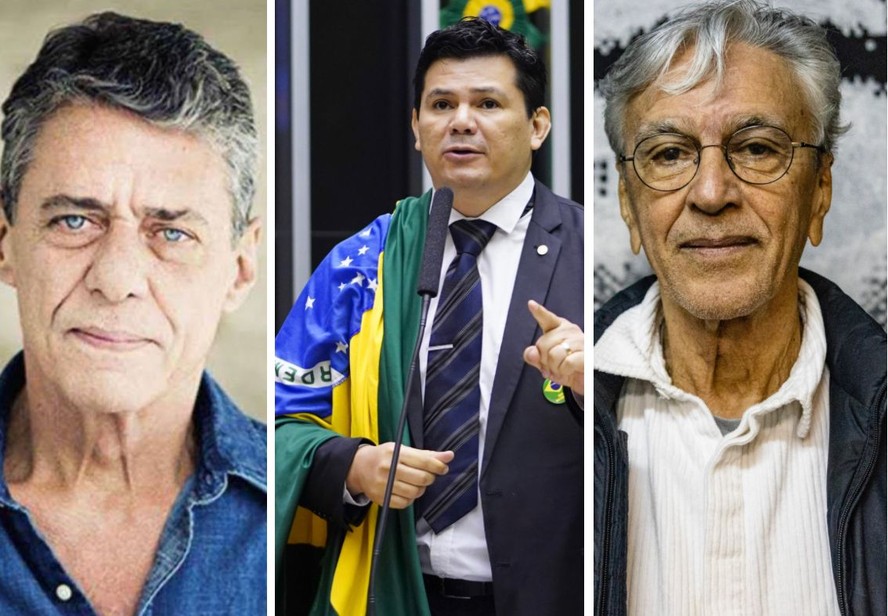 Crime e castigo: o  deputado bolsonarista Gilvan da Federal Justiça tem audiência marcada com Chico Buarque e  Caetano Veloso