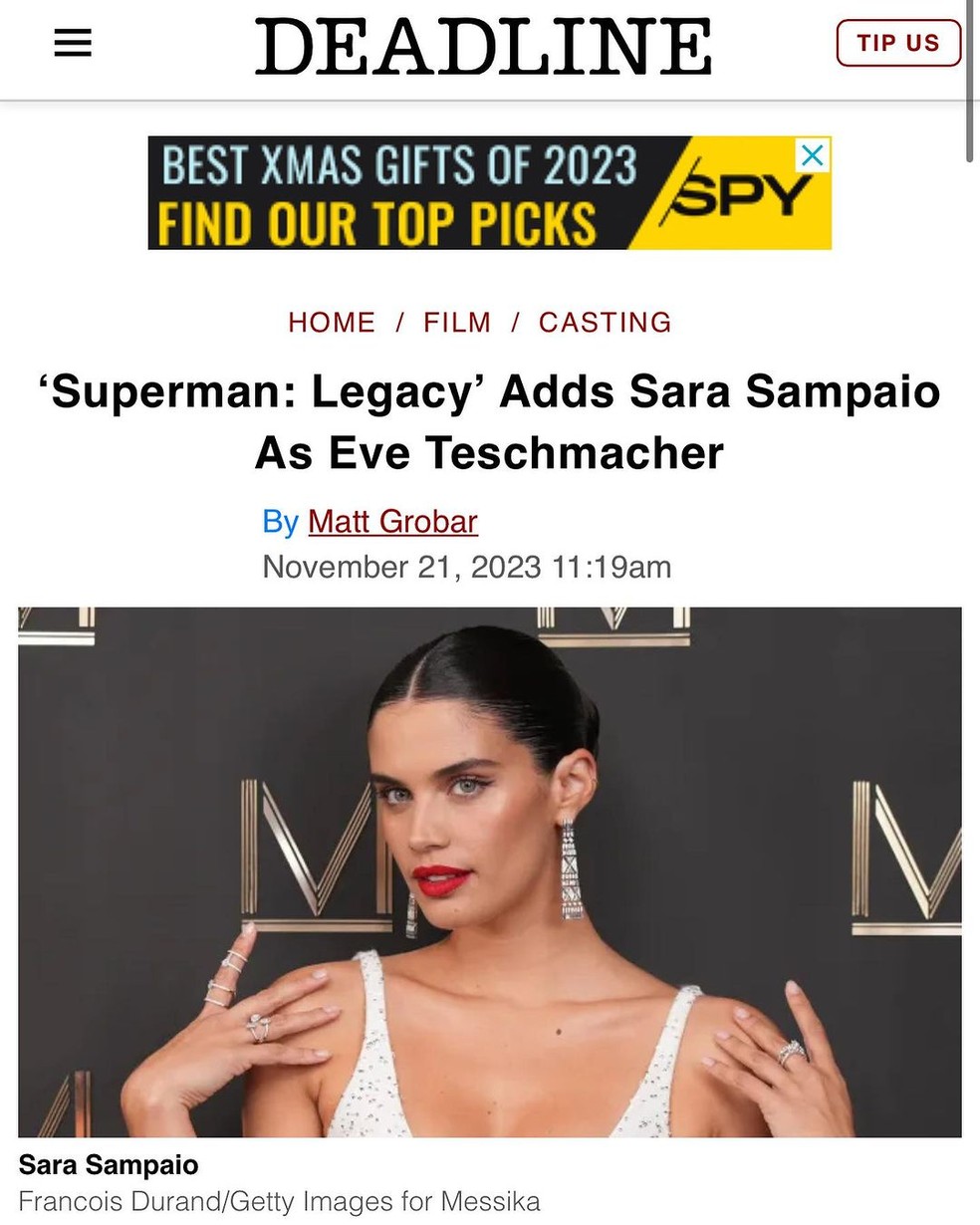 Sara Sampaio entrou no novo filme do 'Super-Homem' — Foto: Reprodução Instagram