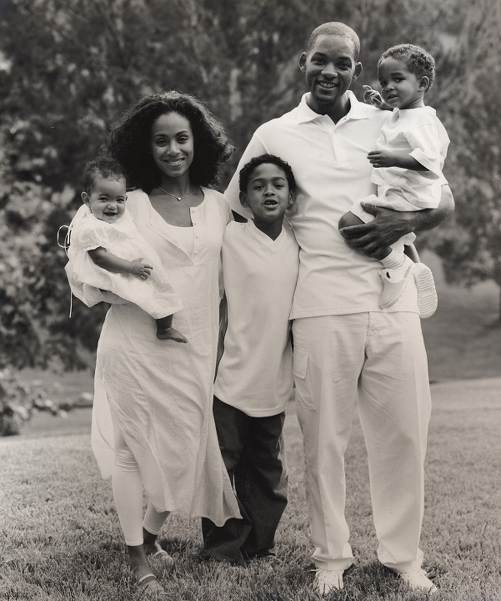 Jada, Smith e filhos no começo dos anos 2000: álbum de família — Foto: The Jada Pinkett Smith Archive via The New York Times
