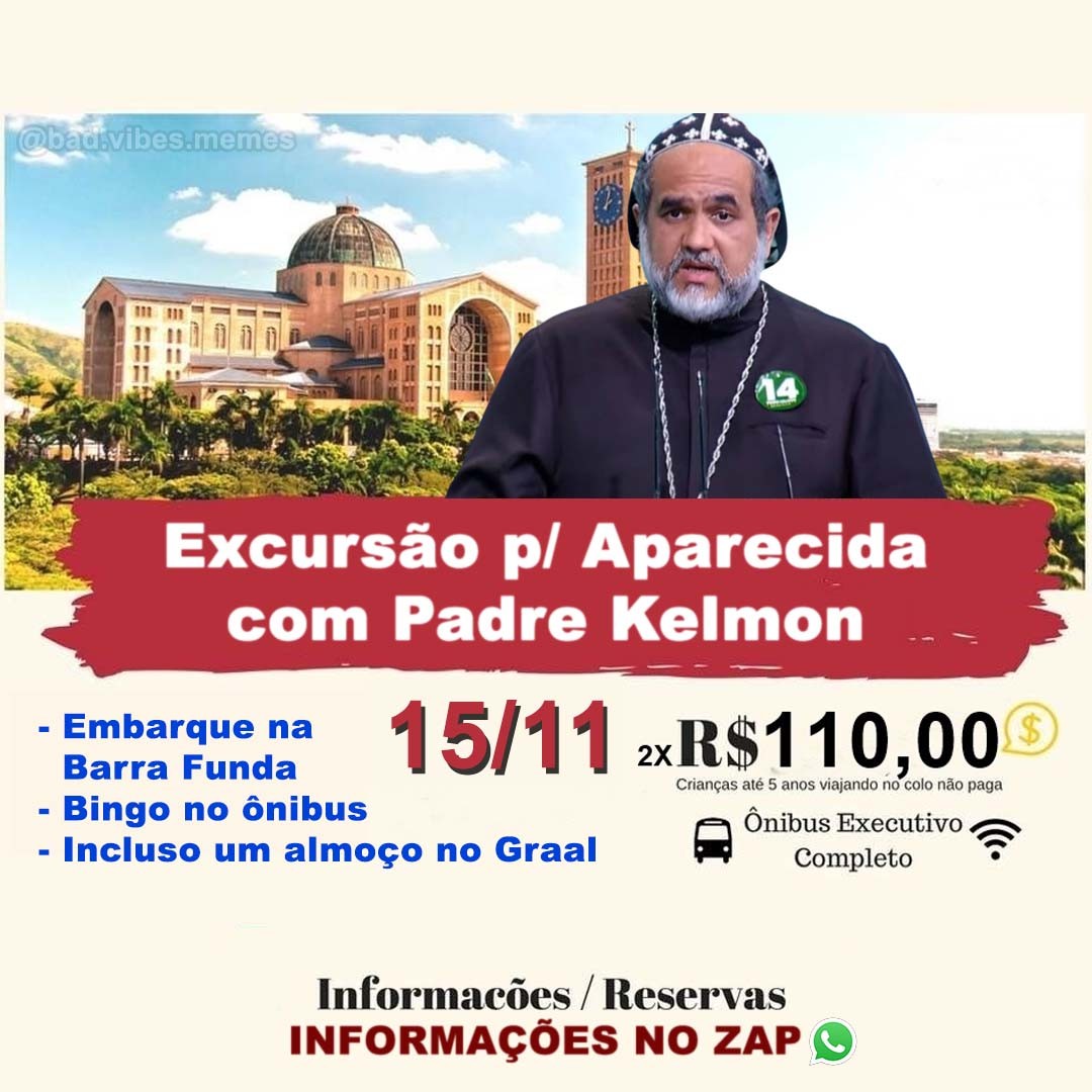 Teve internauta propondo Excursão para Aparecida do Norte com Padre Kelmon — Foto: Reprodução