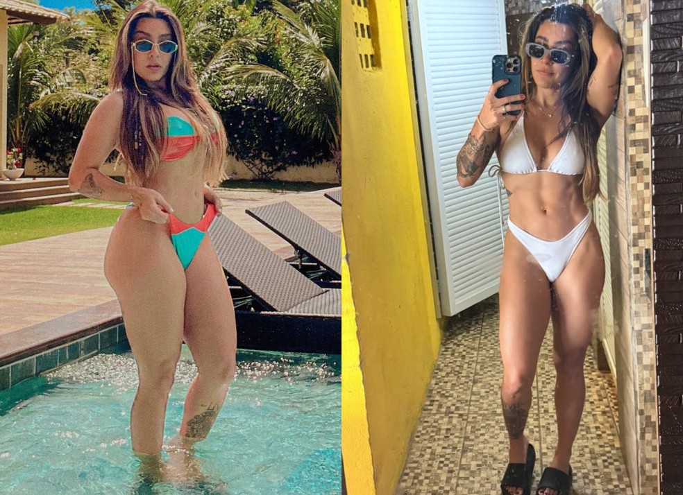 Antes e depois da cantora Lauana Prado — Foto: Reprodução Instagram