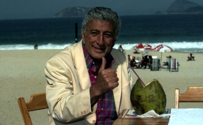 Tony Bennett na praia de Ipanema.