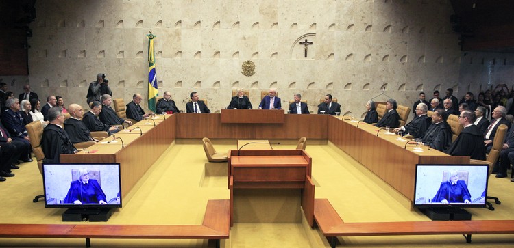 O plenário do Supremo Tribunal Federal durante a posse do ministro Cristiano Zanin