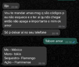 Em conversa de WhatsApp interceptada pela PF, Janeferson acerta com Aline os códigos usados pela facção criminosa para cifrar plano de sequestrar Sergio Moro — Foto: Reprodução