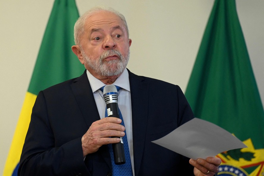 O presidente Lula em evento no Palácio do Planalto